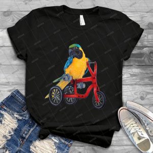 Parrot Macaw Bike Red 51 - Vintage Men's Shirt Tshirt For Women Classic Handmade Shirt Retro Graphic Tee