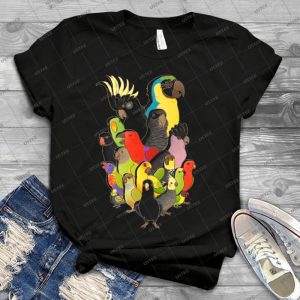 Parrot Party - Vintage Men's Shirt Tshirt For Women Classic Handmade Shirt Retro Graphic Tee