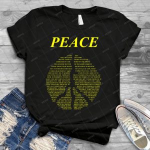 Peace-Happy People Lyrics - Best Unisex Trending Handmade T-shirt Gift Idea For Men T-shirt For Woman