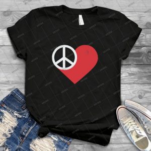 Peace & Love 42 - Vintage Men's Shirt Tshirt For Women Classic Handmade Shirt Retro Graphic Tee