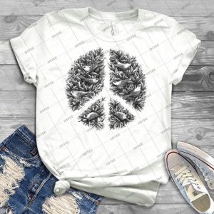 Peace Naturalis 52 - Vintage Men's Shirt Tshirt For Women Classic Handmade Shirt Retro Graphic Tee