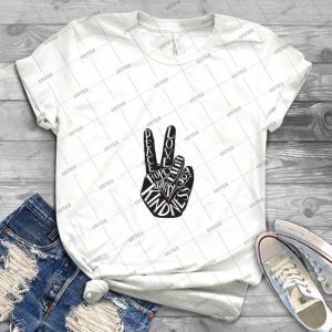 Peace Sign With Words Peace Love Faith Joy Hope Kindness Unity - Gift Idea Shirt For Men Tee For Women Classic Retro Vintage Graphic T-Shirt