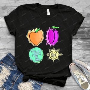 Peach, Plum, Earth, Sun 86 - Vintage Men's Shirt Tshirt For Women Classic Handmade Shirt Retro Graphic Tee