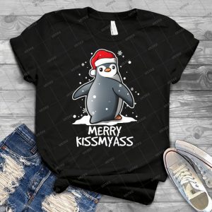 Penguin Merry Kissmyass Christmas Sweater - Best Unisex Trending Handmade T-shirt Gift Idea For Men T-shirt For Woman