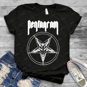 Pentagram- Relentless - For Black Shirts - - Best Unisex Trending Handmade T-shirt Gift Idea For Men T-shirt For Woman