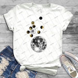 Phases Of The Moon 43 - Vintage Men's Shirt Tshirt For Women Classic Handmade Shirt Retro Graphic Tee