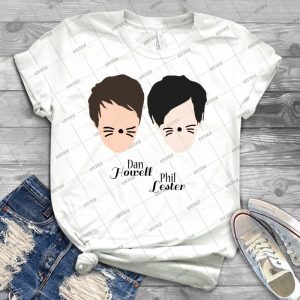 Phil Lester And Dan Howell - With Text - - Best Unisex Trending Handmade T-shirt Gift Idea For Men T-shirt For Woman
