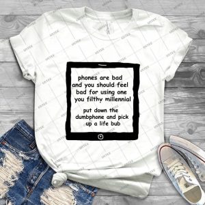 Phones Are Bad - Gift Idea Shirt For Men Tee For Women Classic Retro Vintage Graphic T-Shirt