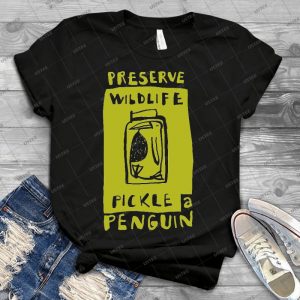 Pickle A Penguin 54 - Vintage Men's Shirt Tshirt For Women Classic Handmade Shirt Retro Graphic Tee