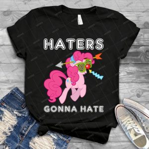 Pinkie Pie Haters Gonna Hate With Text - Vintage Men's Shirt Tshirt For Women Classic Handmade Shirt Retro Graphic Tee