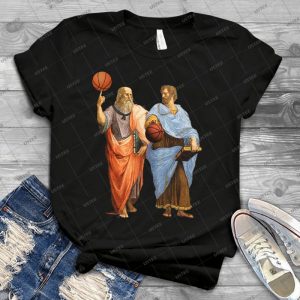 Plato And Aristotle-Epic Basketball Match - Best Unisex Trending Handmade T-shirt Gift Idea For Men T-shirt For Woman