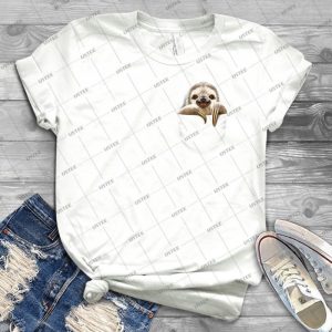 Pocket Sloth 52 - Vintage Men's Shirt Tshirt For Women Classic Handmade Shirt Retro Graphic Tee
