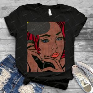 Pop Art Girl On The Phone, Roy Lichtenstein 66 - Vintage Men's Shirt Tshirt For Women Classic Handmade Shirt Retro Graphic Tee