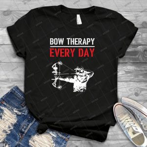 Popular - Bow Therapy Everyday Hunting - Best Trending 13 - Vintage Men's Shirt Tshirt For Women Classic Handmade Shirt Retro Graphic Tee