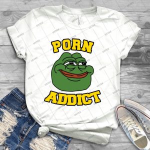 Porn Addict Pepe Frog Smiling - Best Unisex Trending Handmade T-shirt Gift Idea For Men T-shirt For Woman