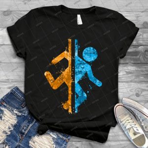 Portal Splatter 7 - Vintage Men's Shirt Tshirt For Women Classic Handmade Shirt Retro Graphic Tee