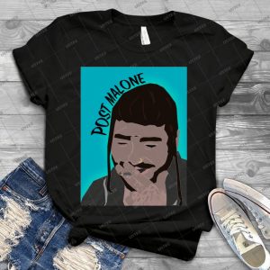 Post Malone - With Bangs - 28 - Vintage Men's Shirt Tshirt For Women Classic Handmade Shirt Retro Graphic Tee
