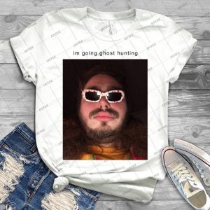 Post Malone Going Ghost Hunting - Gift Idea Shirt For Men Tee For Women Classic Retro Vintage Graphic T-Shirt