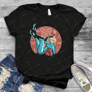 Power-Up Pin-Up- Metroid Shirt - Gift Idea Shirt For Men Tee For Women Classic Retro Vintage Graphic T-Shirt