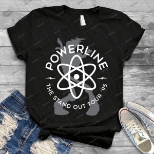 Powerline - White & Grey - - Gift Idea Shirt For Men Tee For Women Classic Retro Vintage Graphic T-Shirt