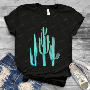 Pretty Cactus Turquoise Desert Cacti Wall Art Three Amigos - Best Unisex Trending Handmade T-shirt Gift Idea For Men T-shirt For Woman