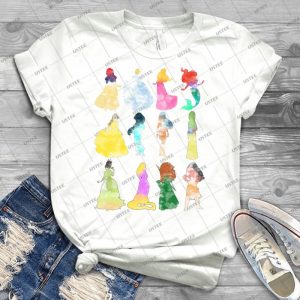 Princesses Watercolor - Gift Idea Shirt For Men Tee For Women Classic Retro Vintage Graphic T-Shirt