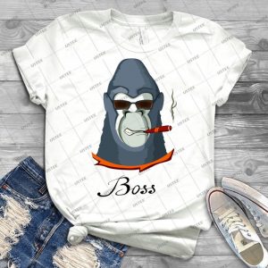 Print Gorilla Boss - Vintage Men's Shirt Tshirt For Women Classic Handmade Shirt Retro Graphic Tee