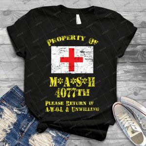 Property Of Mash 4077th 72 - Vintage Men's Shirt Tshirt For Women Classic Handmade Shirt Retro Graphic Tee