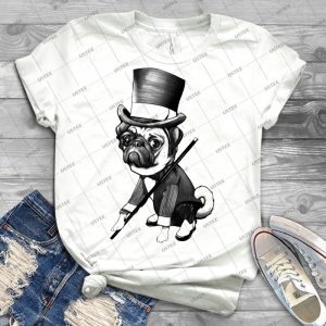 Pug Fred Astaire 90 - Vintage Men's Shirt Tshirt For Women Classic Handmade Shirt Retro Graphic Tee