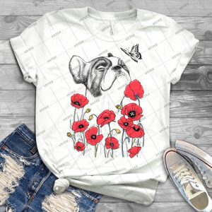 Pug In Flowers 80 - Vintage Men's Shirt Tshirt For Women Classic Handmade Shirt Retro Graphic Tee