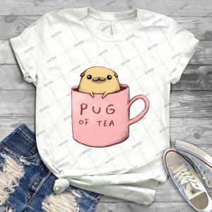 Pug Of Tea 95 - Best Unisex Trending Handmade T-shirt Gift Idea For Men T-shirt For Woman