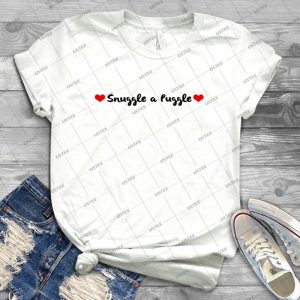 Puggle Love Snuggle A Puggle-The Best Of Pugs And Beagles - Vintage Men's Shirt Tshirt For Women Classic Handmade Shirt Retro Graphic Tee