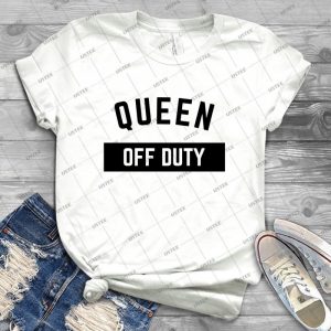 Queen Off Duty 53 - Vintage Men's Shirt Tshirt For Women Classic Handmade Shirt Retro Graphic Tee