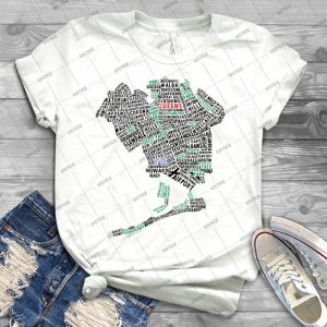 Queens New York Map Typography 1 - Trending Shirt For Women Vintage Retro Tee For Men Kid's T-Shirt Handmade Shirt