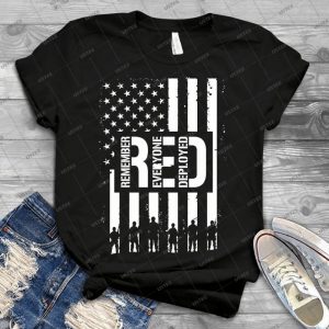 R-E-D- - Remember Everyone Deployed - - Vintage Men's Shirt Tshirt For Women Classic Handmade Shirt Retro Graphic Tee