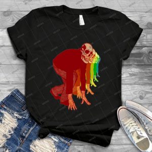 Racing Rainbow Skelette - Vintage Men's Shirt Tshirt For Women Classic Handmade Shirt Retro Graphic Tee