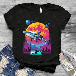 Rad Shark 96 - Vintage Men's Shirt Tshirt For Women Classic Handmade Shirt Retro Graphic Tee