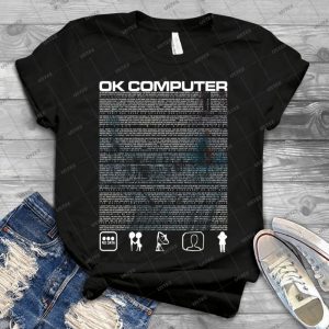 Radohead - Ok Computer Lyrics 21 - Vintage Men's Shirt Tshirt For Women Classic Handmade Shirt Retro Graphic Tee