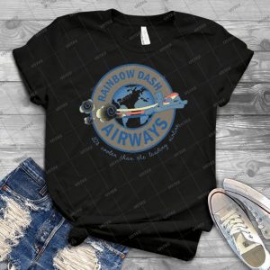Rainbow Dash Airways 18 - Vintage Men's Shirt Tshirt For Women Classic Handmade Shirt Retro Graphic Tee