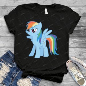 Rainbow Dash Stance 37 - Vintage Men's Shirt Tshirt For Women Classic Handmade Shirt Retro Graphic Tee