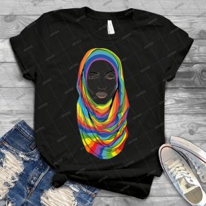 Rainbow Hijab 43 - Vintage Men's Shirt Tshirt For Women Classic Handmade Shirt Retro Graphic Tee