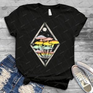 Rainbow Mushrooms -- Psychedelic Illustration By Chrysta Kay 68 - Trending Shirt For Women Vintage Retro Tee For Men Kid's T-Shirt Handmade Shirt