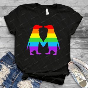 Rainbow Penguins In Love- 62 - Best Unisex Trending Handmade T-shirt Gift Idea For Men T-shirt For Woman
