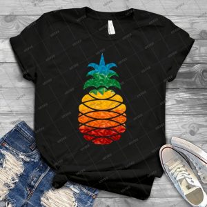 Rainbow Pineapple 32 - Vintage Men's Shirt Tshirt For Women Classic Handmade Shirt Retro Graphic Tee