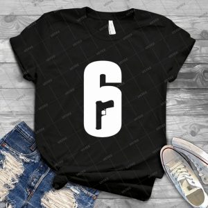 Rainbow Six-6 Logo - Vintage Men's Shirt Tshirt For Women Classic Handmade Shirt Retro Graphic Tee