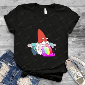 Rainbow Vomiting Gnome 93 - Vintage Men's Shirt Tshirt For Women Classic Handmade Shirt Retro Graphic Tee