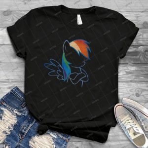 Rainbowdash- Not Amused Outline - Vintage Men's Shirt Tshirt For Women Classic Handmade Shirt Retro Graphic Tee