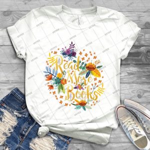 Read More Books-Floral Gold-Black - Best Unisex Trending Handmade T-shirt Gift Idea For Men T-shirt For Woman