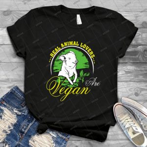 Real Animal Lovers Are Vegan T Shirt - Vintage Men's Shirt Tshirt For Women Classic Handmade Shirt Retro Graphic Tee