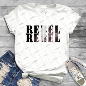 Rebel Rebel #dark Red - Vintage Men's Shirt Tshirt For Women Classic Handmade Shirt Retro Graphic Tee